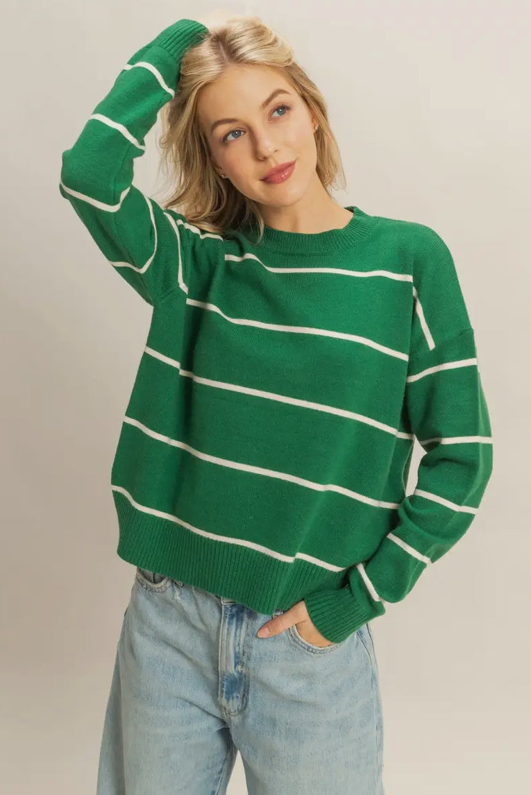 Crew neck stripe sweater