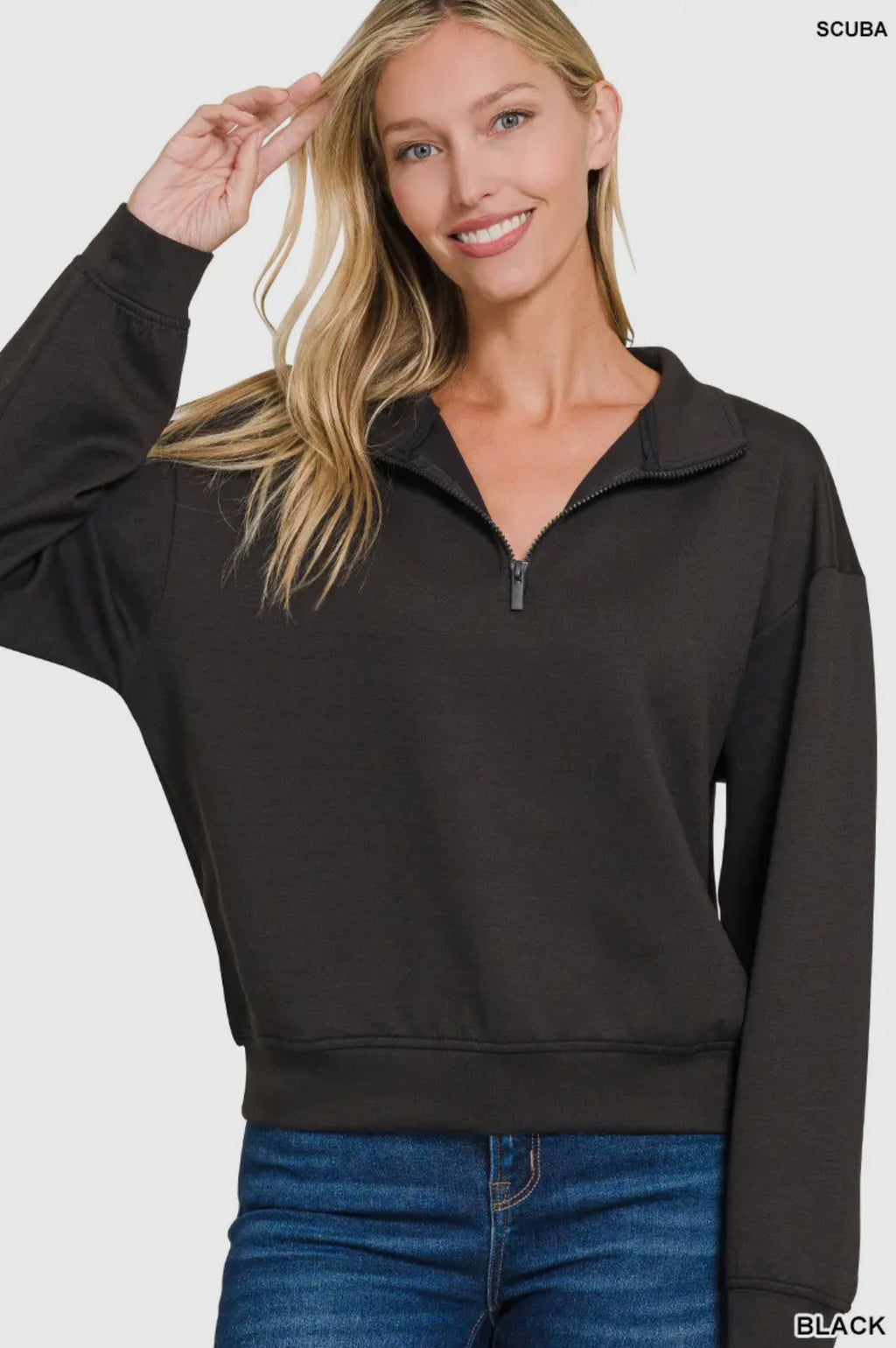 Scuba half zip sweater shirt