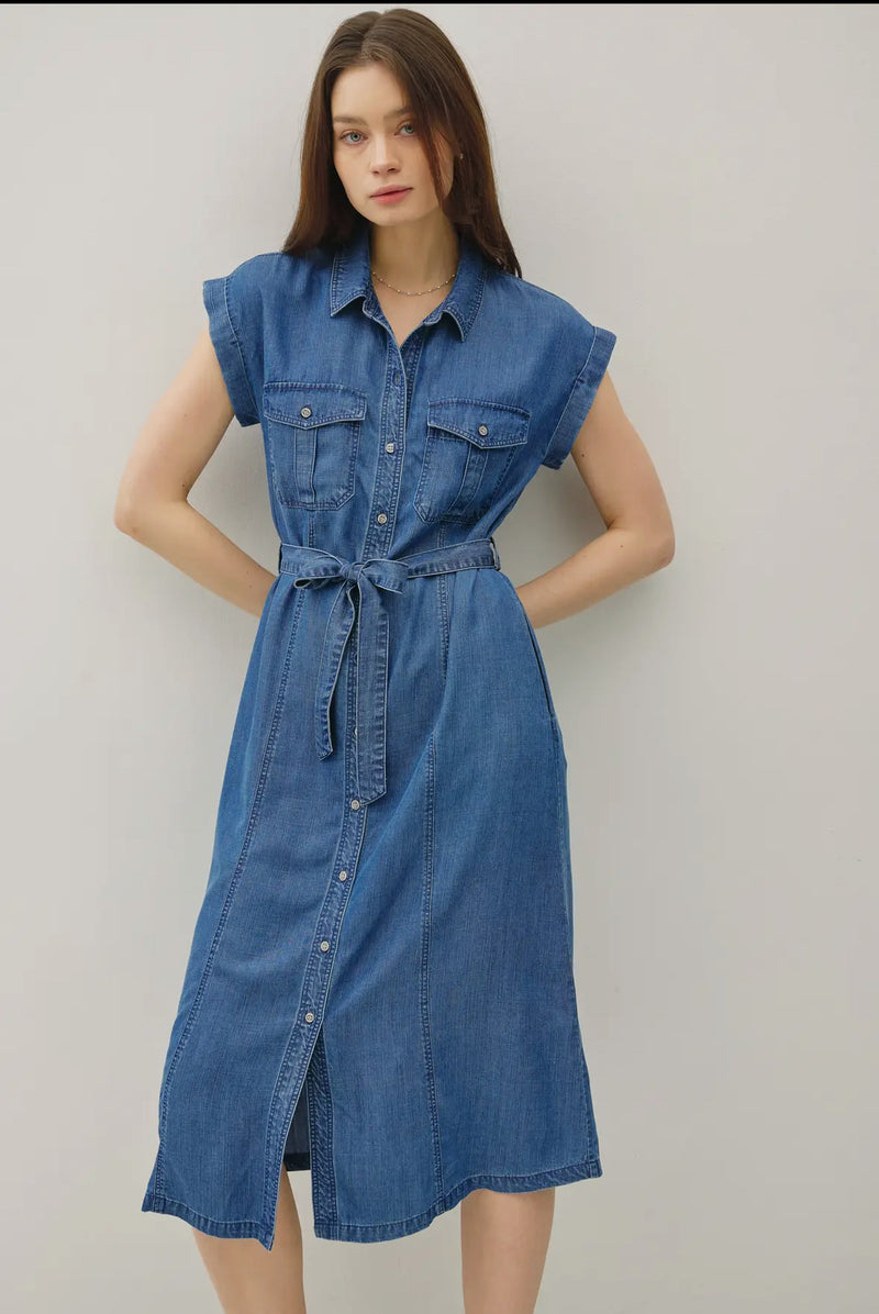 Denim wash dress
