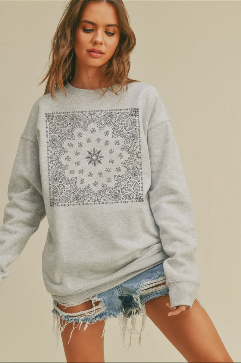 bandana graphic sweater