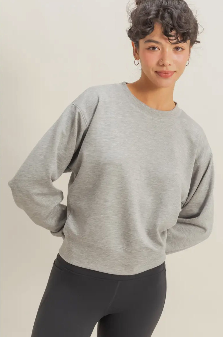 Double knit classic crew neck sweater shirt