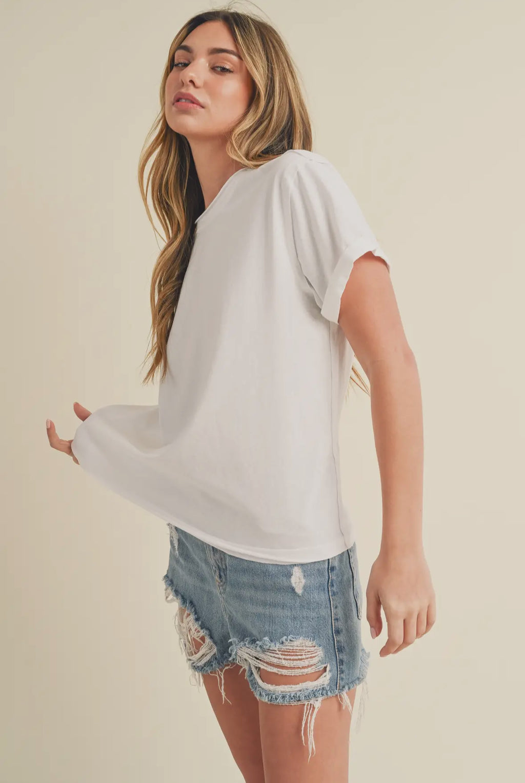 Basic boxy white tee