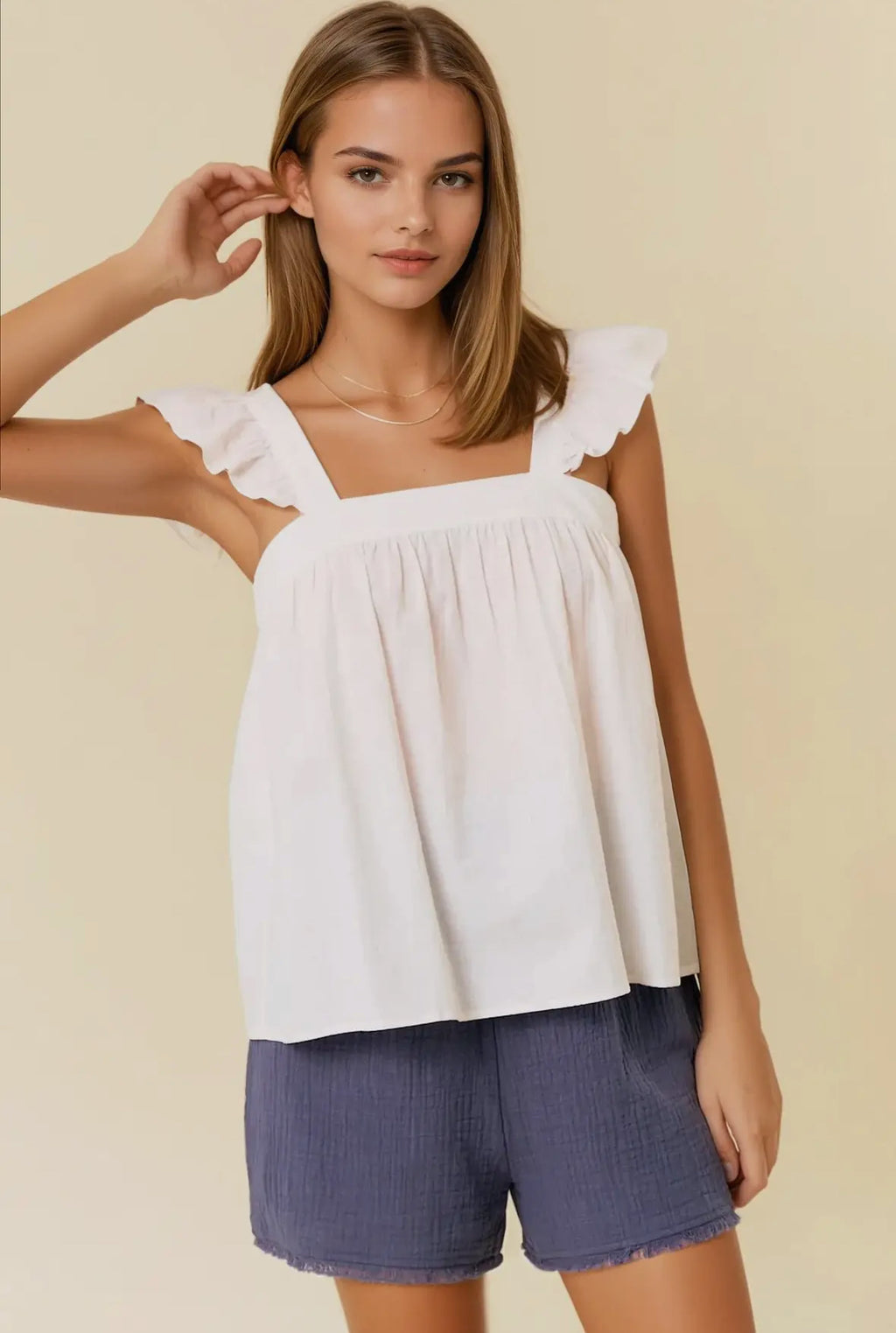 Flutter sleeve babydoll top