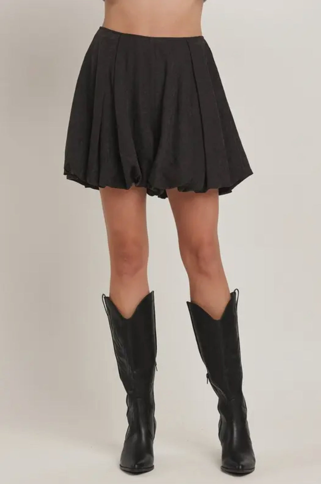 Faux suede bubble skirt