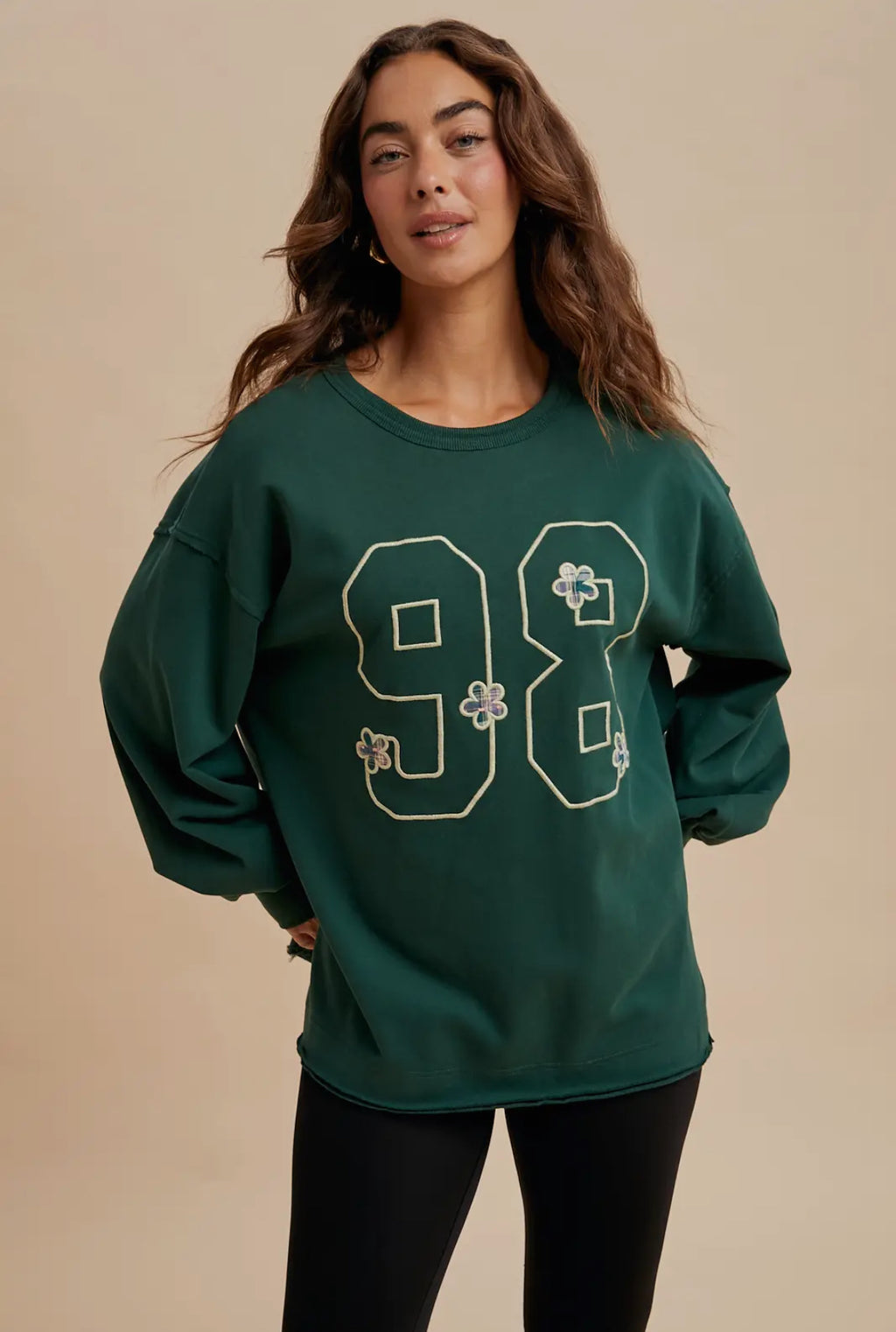 Oversized embroidered sweat shirt