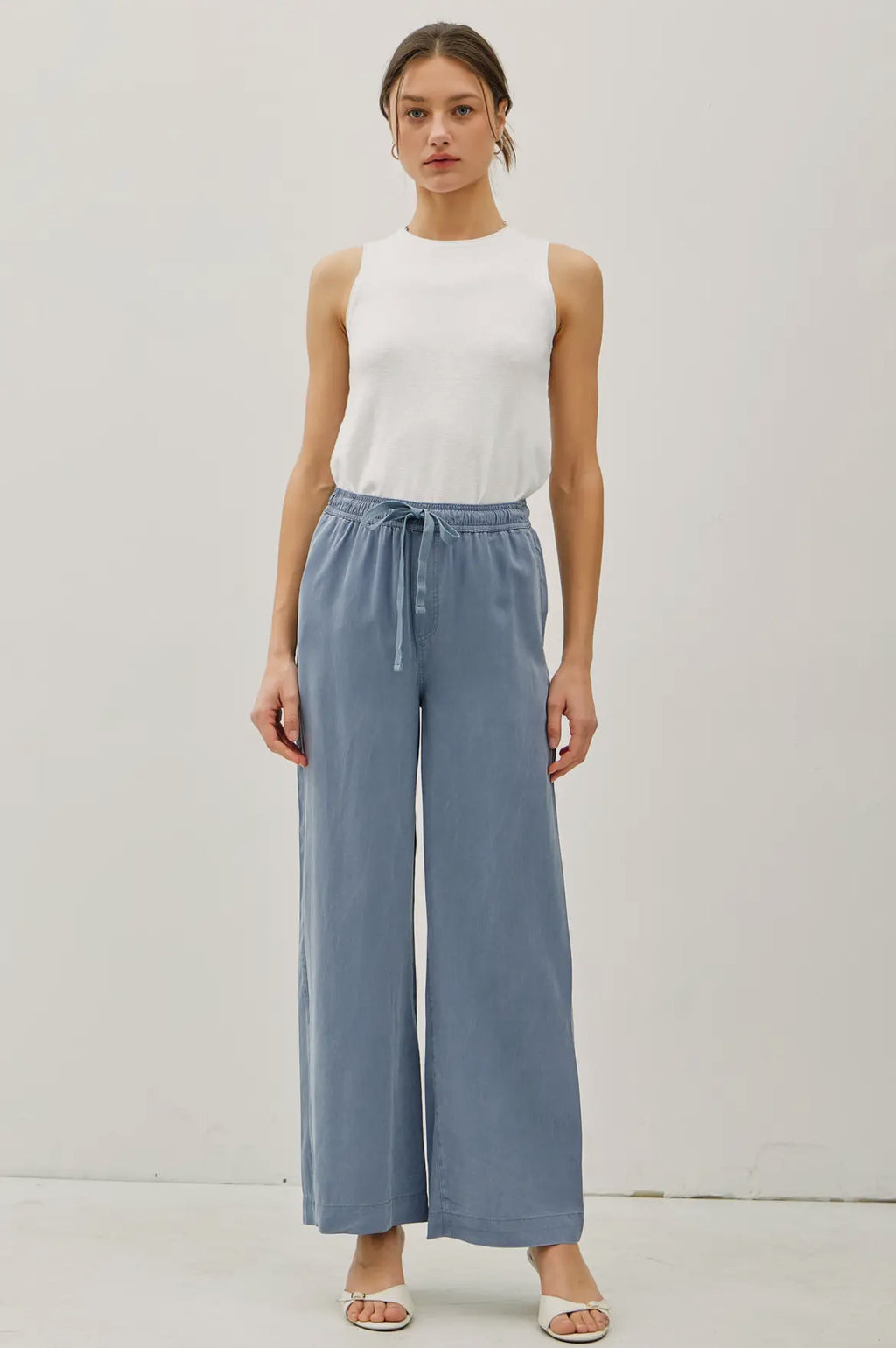 Tencel wide leg pants