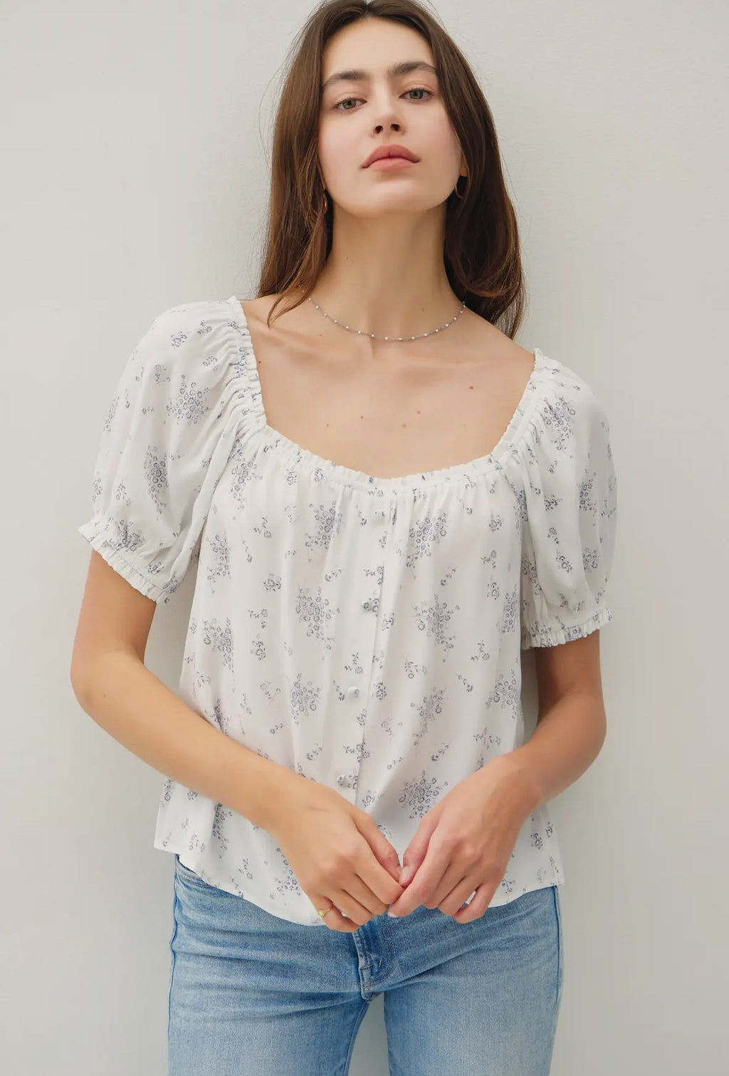 Printed button up top
