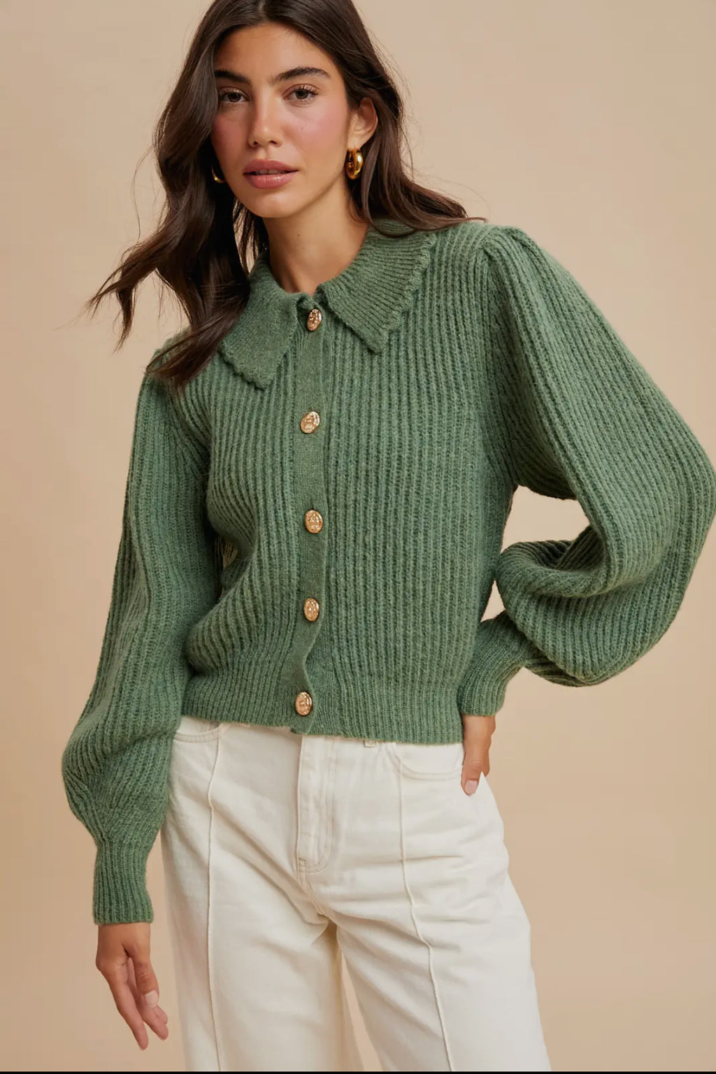 Chunky collar knit sweater