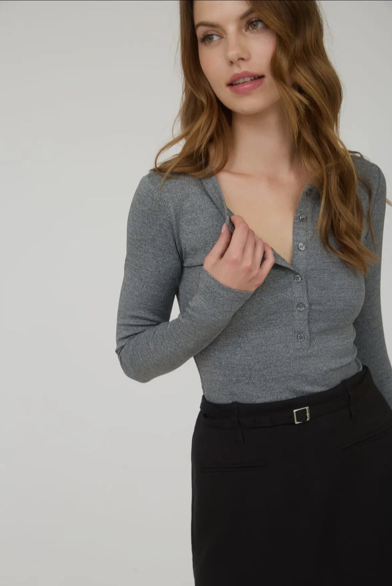 Rib long sleeve Henley