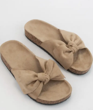 Suede Bow Birkenstock Slid