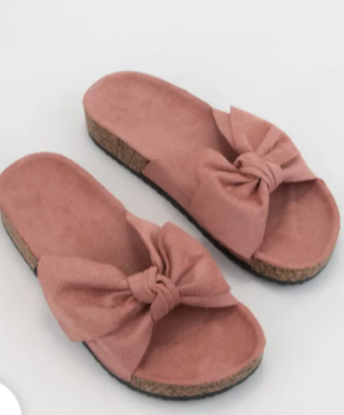 Suede Bow Birkenstock Slid