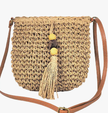 Straw Crochet Crossbody Bag