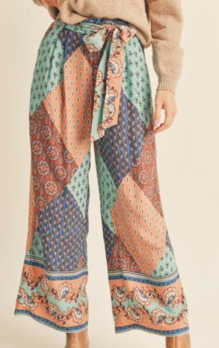 WIDE LEG PRINTED TROUSERS