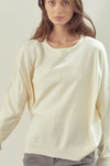 ROUND NECKLINE LONG SLEEVES LIGHT WEIGHT SWEATER