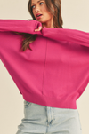 ROUND NECKLINE LONG SLEEVES LIGHT WEIGHT SWEATER