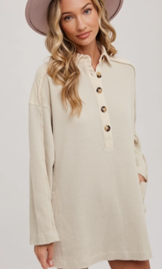 Thermal Henley Tunic Shirt