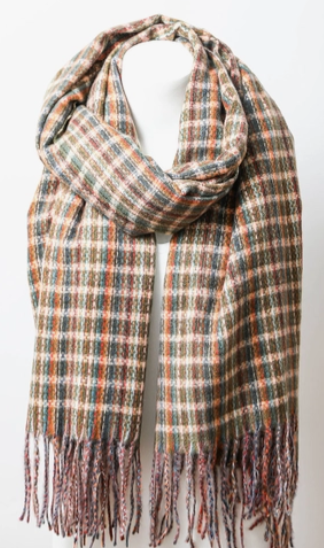 Tartan Woven Tassel Scarf