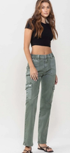 High Rise Straight Jean with Cargo Pocket Detail