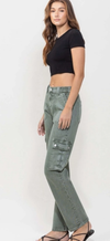 High Rise Straight Jean with Cargo Pocket Detail