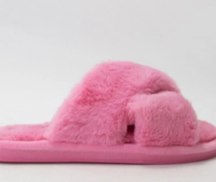 Fluffy Fur Cross Upper Cozy Slippers