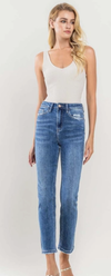 Stretch High Rise Slim Straight Ankle Jean