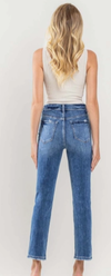 Stretch High Rise Slim Straight Ankle Jean