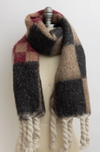 Multi Colored Checkered Scarf w/ Tassels