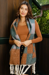 Multi Colored Checkered Scarf w/ Tassels