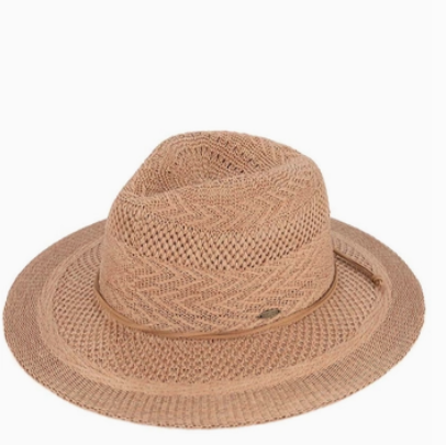 C.C Multi Pattern Suede String Band Panama Hat
