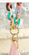 Two Tone Resin Chain Bracelet Key Chain