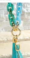 Two Tone Resin Chain Bracelet Key Chain