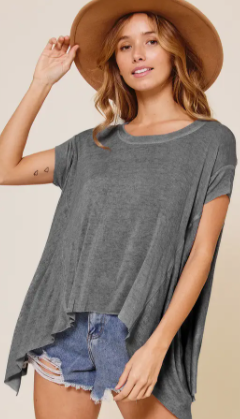 soft knit tee hi low hem