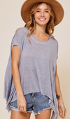 soft knit tee hi low hem
